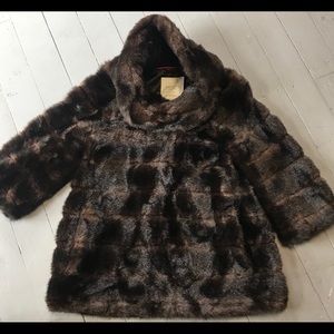 Kate Spade fur cowl neck coat